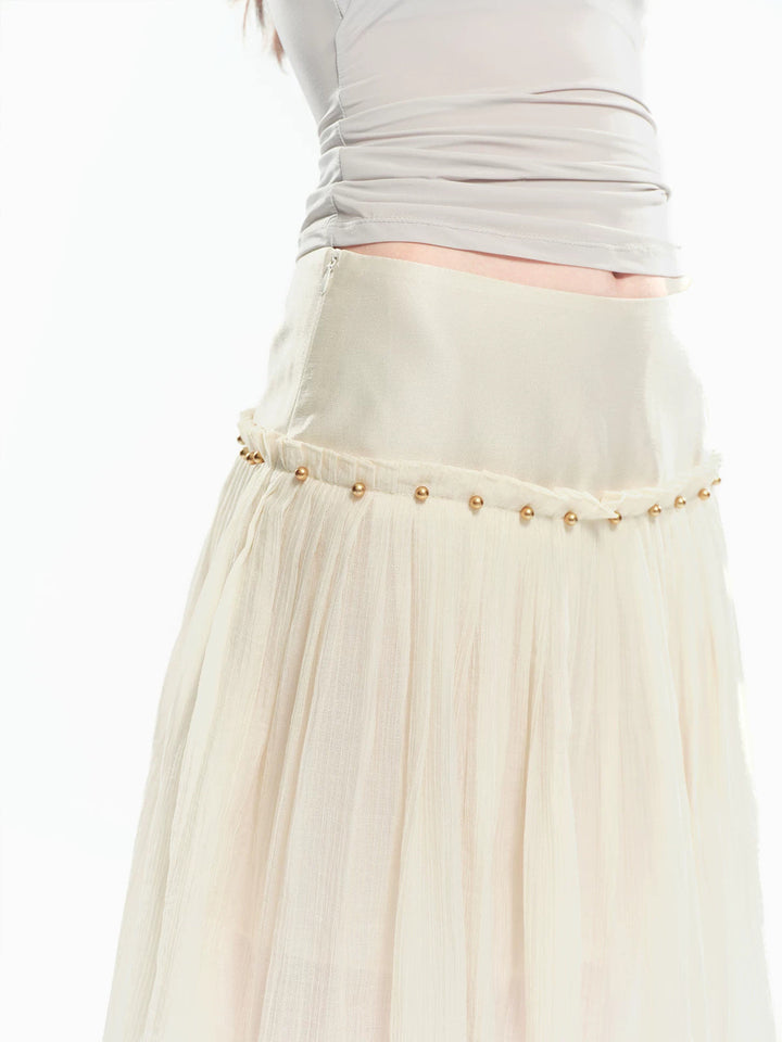 Drop Waist Pleated Skirt