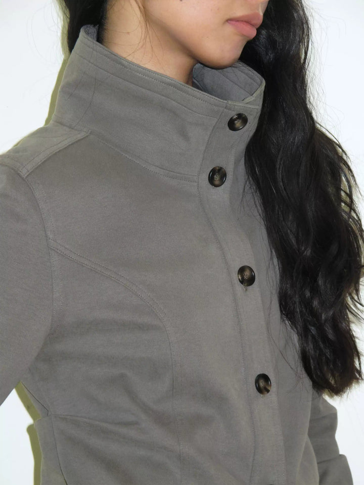 High Neck Cropped Jacket