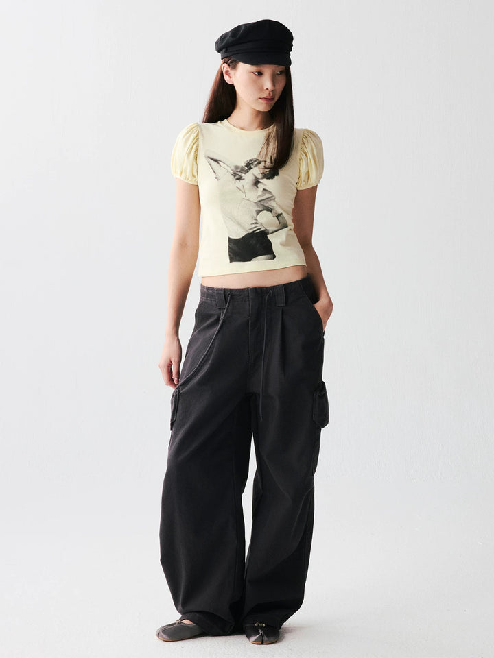 Cotton Drawstring Cargo Trousers