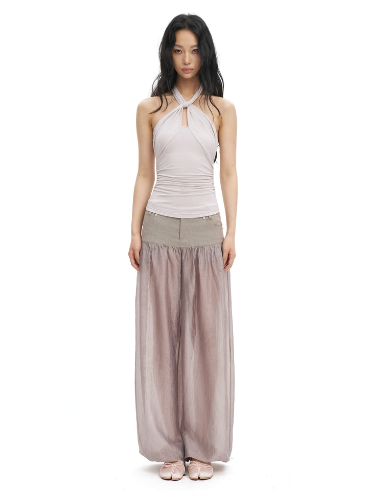Sheer Balloon Trousers - Pink