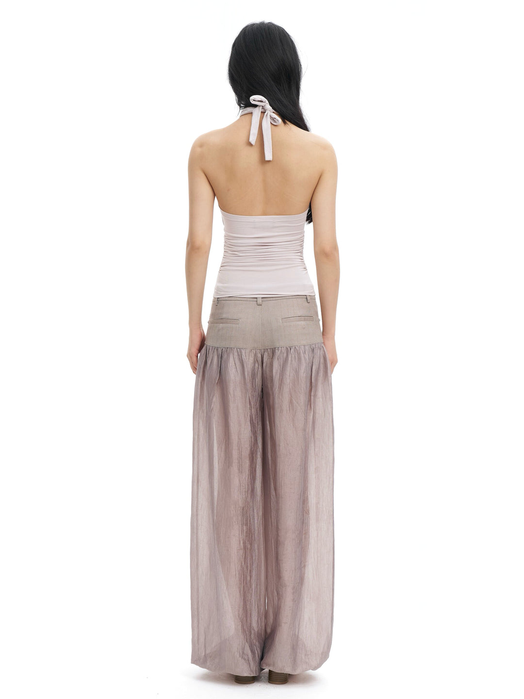 Sheer Balloon Trousers - Pink