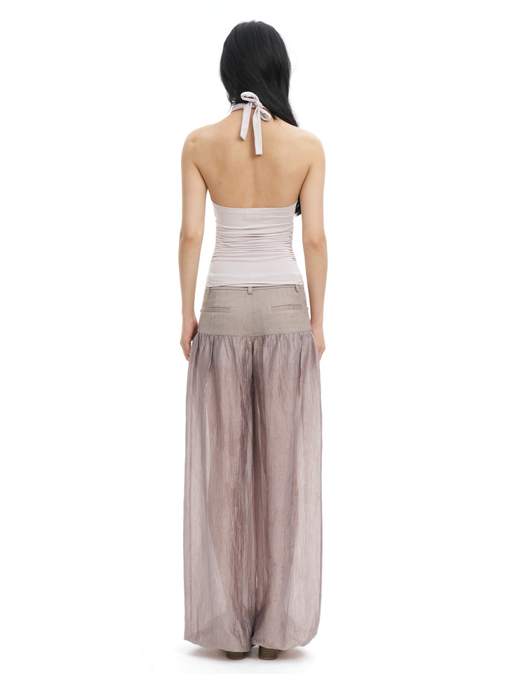 Sheer Balloon Trousers - Pink