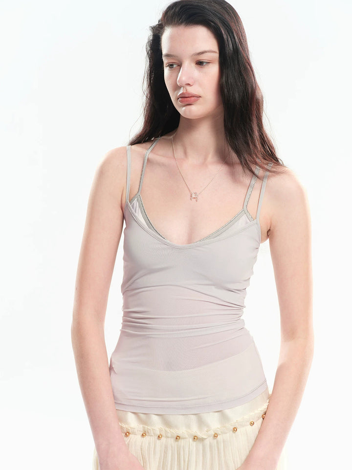 Layered Semi-Sheer Cami Top
