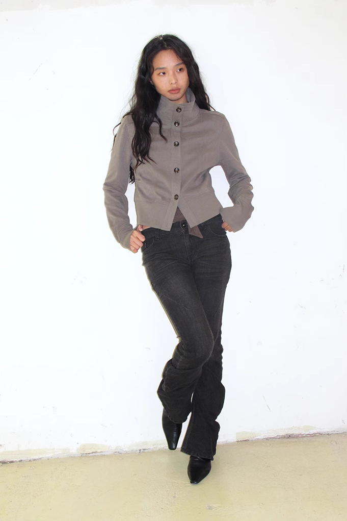 High Neck Cropped Jacket
