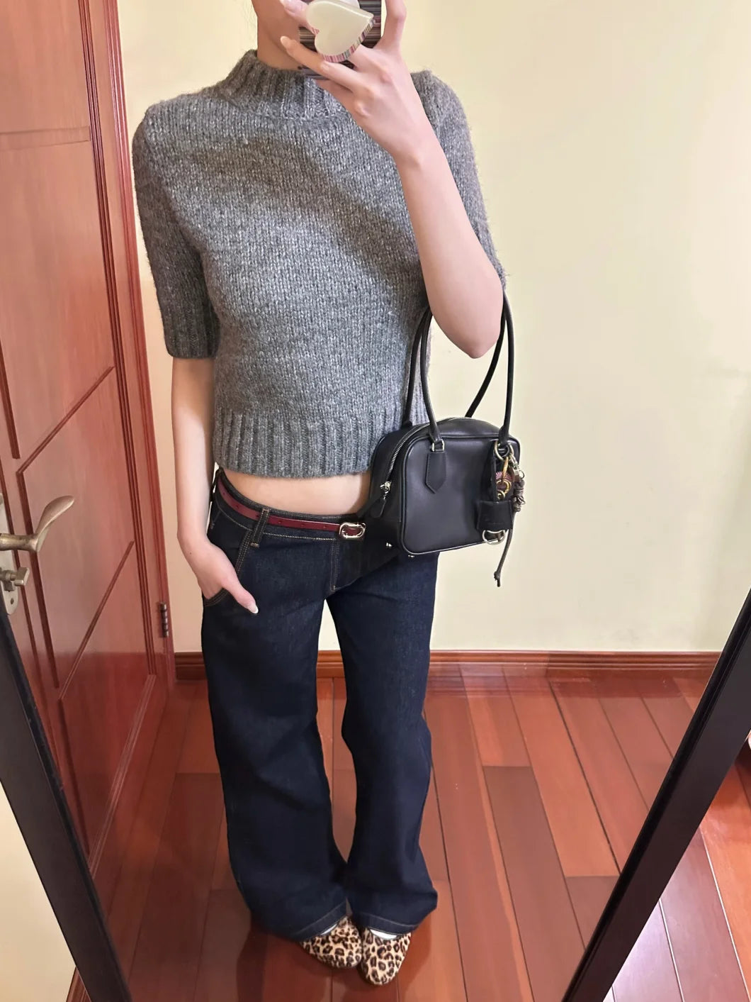 High Neck Cropped Sweater
