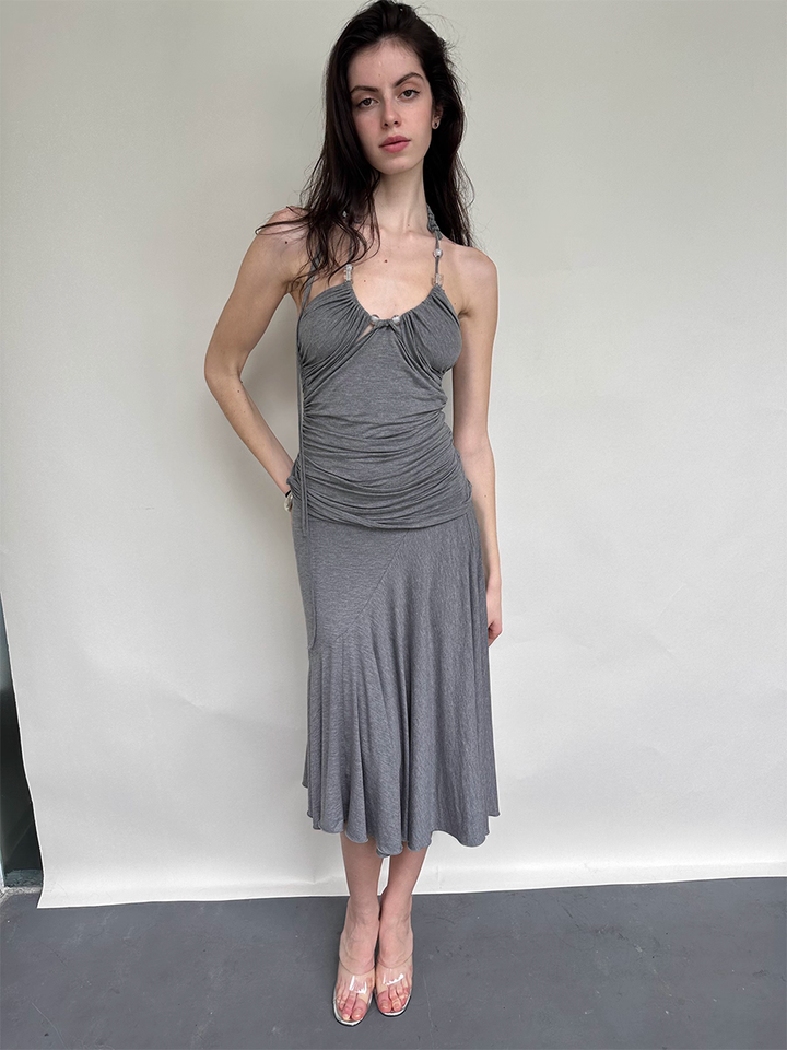 Seam Detail Midi Skirt