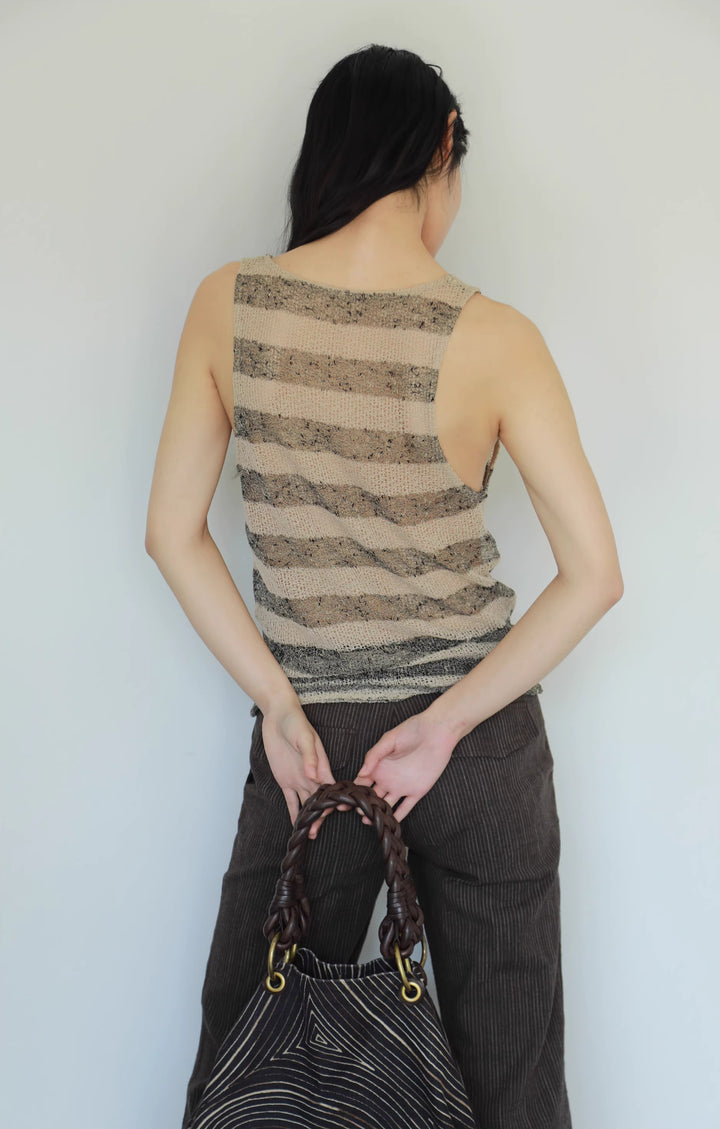 Pinstripe Flared Cropped Trousers