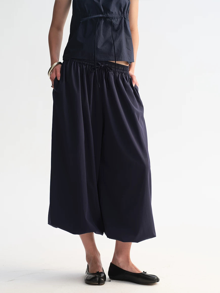 Drawstring Waist Balloon Trousers