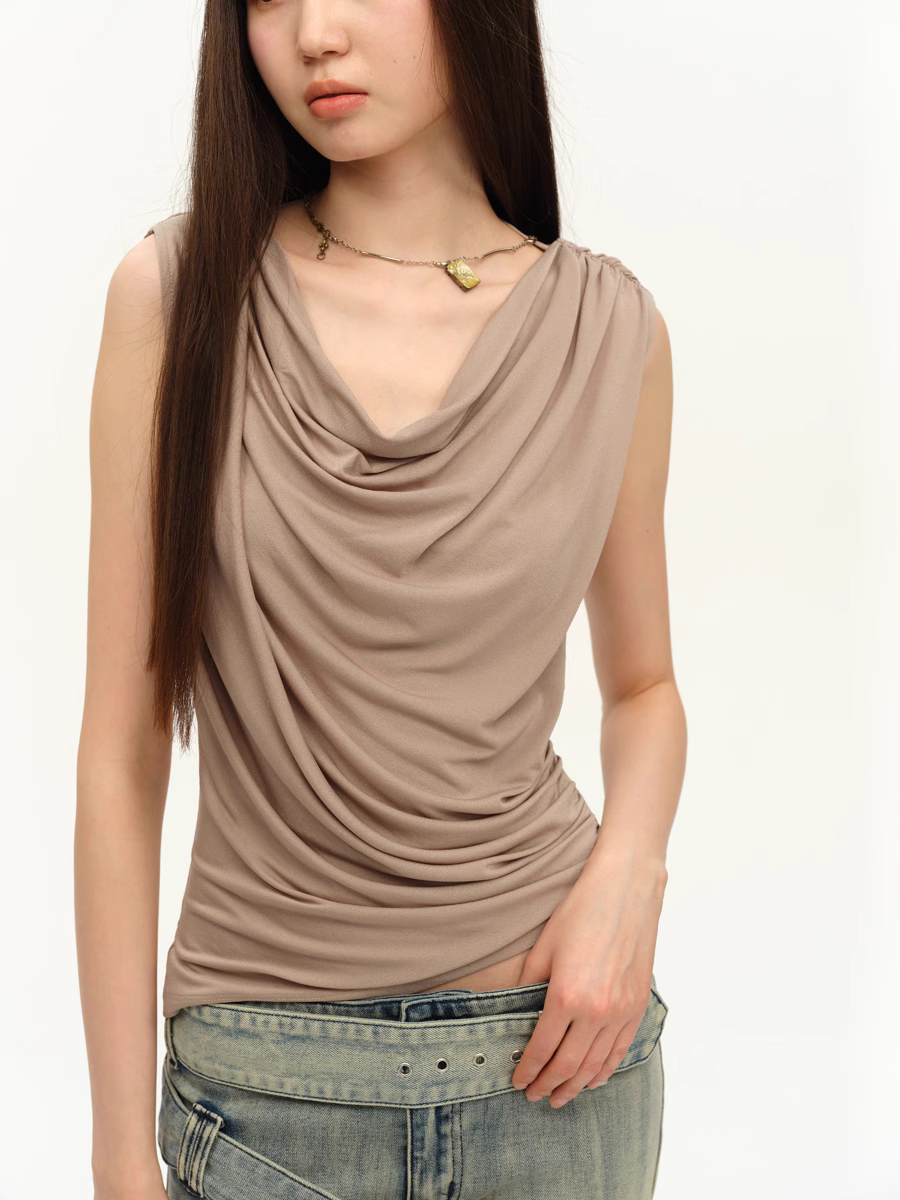 Draped Open Back Top