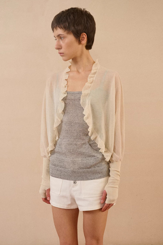 Ruffle Dolman Sleeve Cardigan – Yujmiu