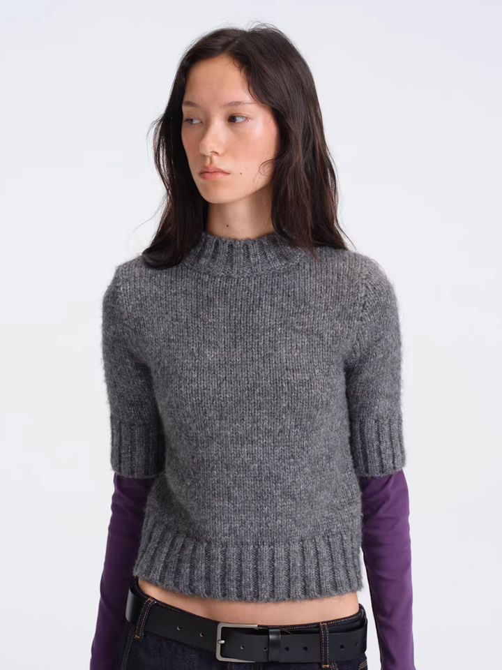 High Neck Cropped Sweater