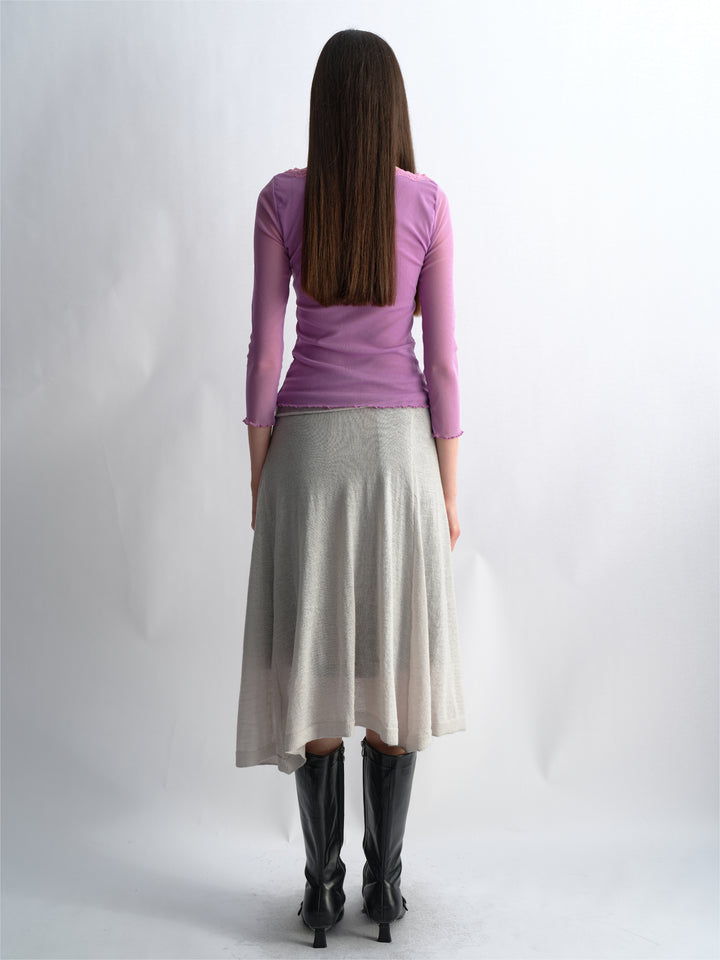 Knit Wrap Skirt - Grey