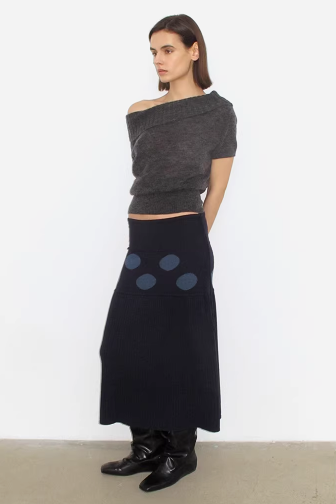 Foldover Wool Blend Top