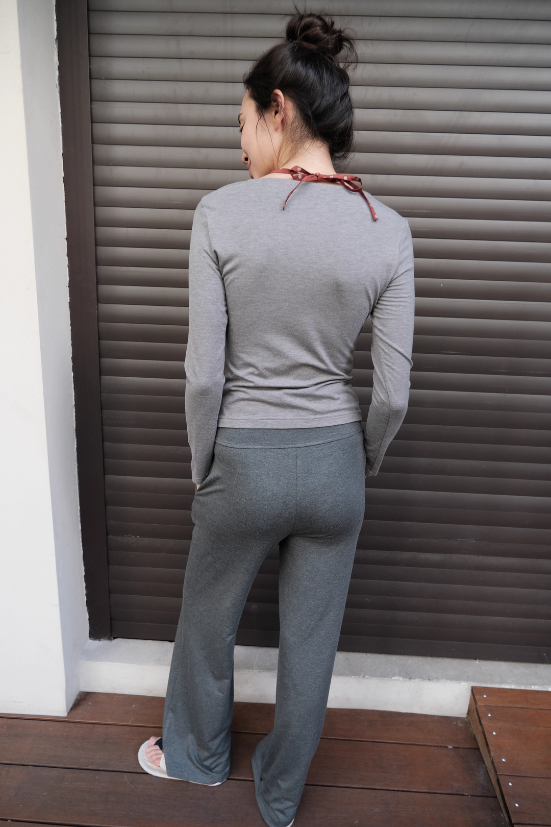 Foldover Straight Leg Trousers