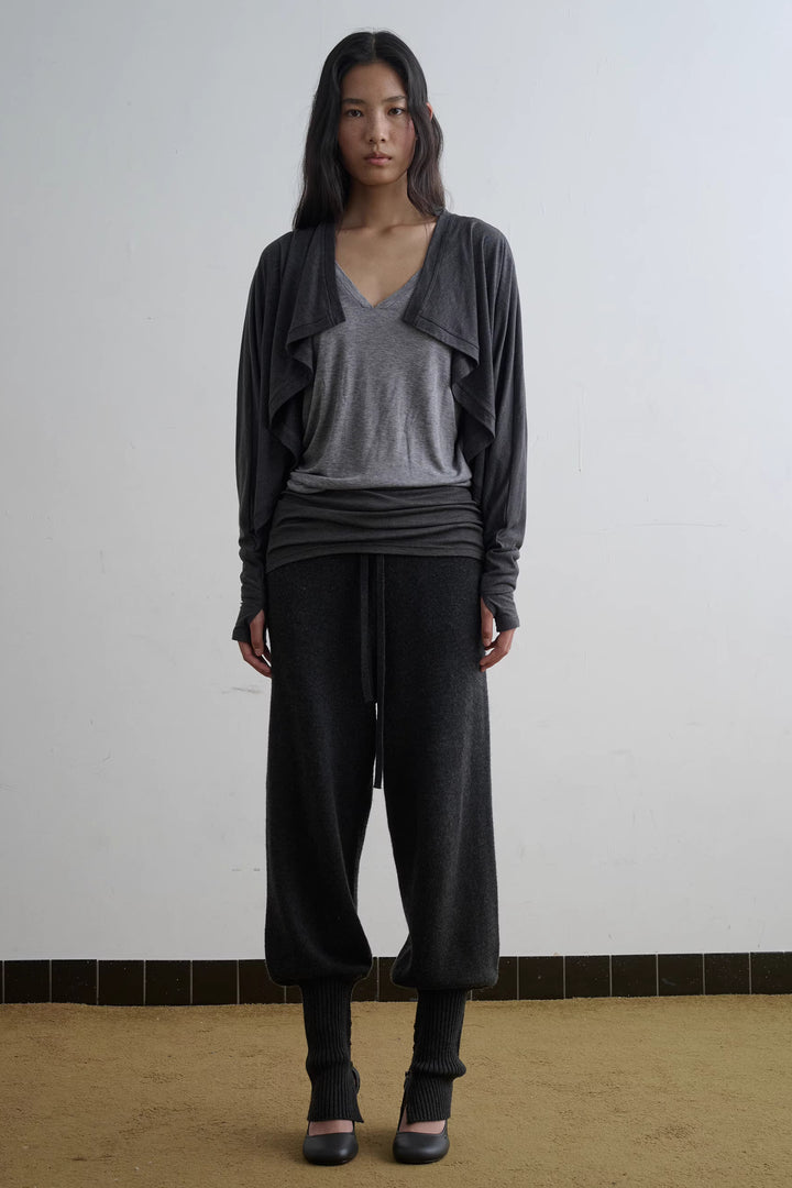 Dolman Sleeve Open Cardigan - Grey