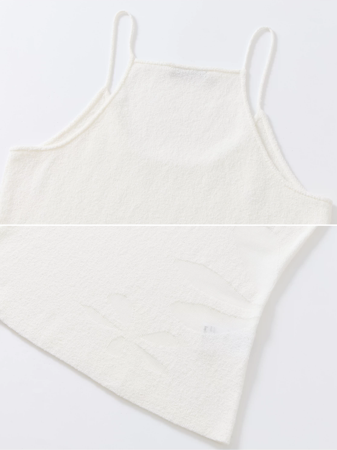 Floral Knit Cami Top - White