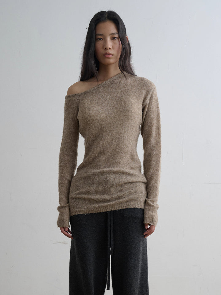 Asymmetric Neck Sweater
