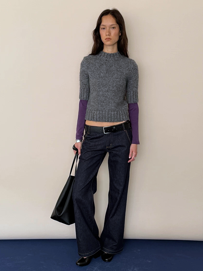 High Neck Cropped Sweater