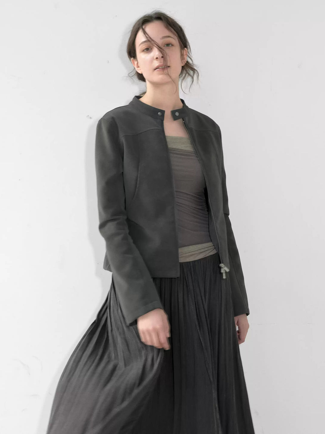 Strapless Pleated Maxi Dress