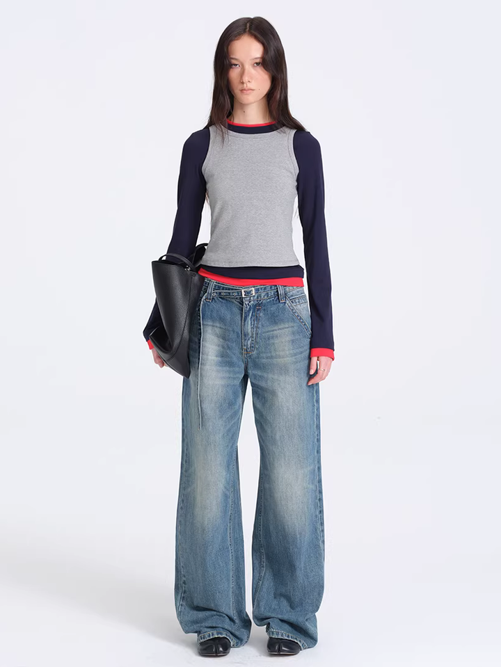 Colour Block Top Set