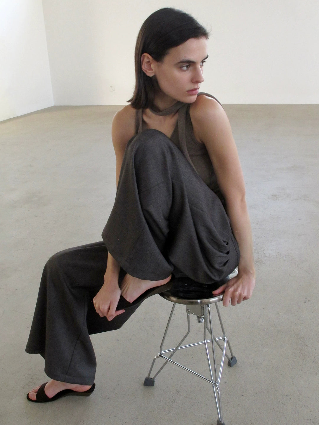 Pleated Wide Leg Trousers