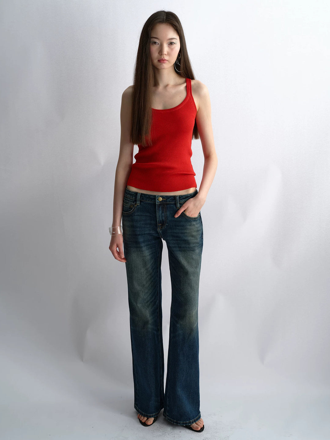Low Rise Straight Leg Jeans