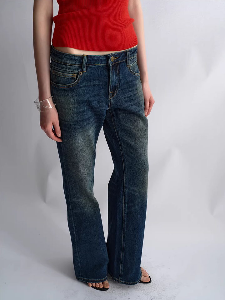 Low Rise Straight Leg Jeans