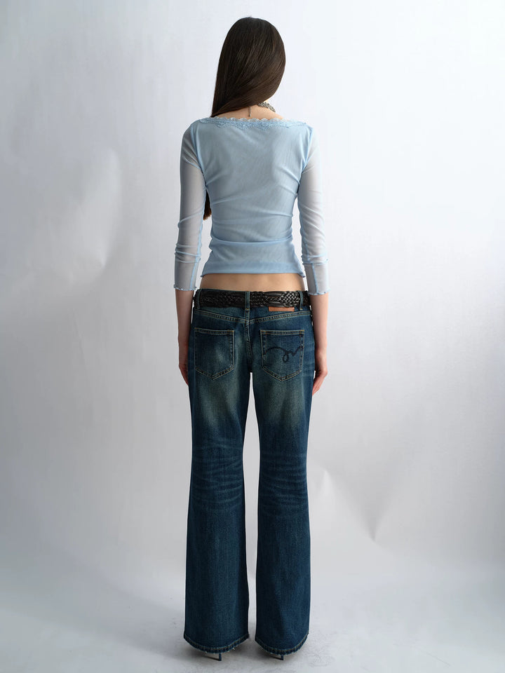 Low Rise Straight Leg Jeans