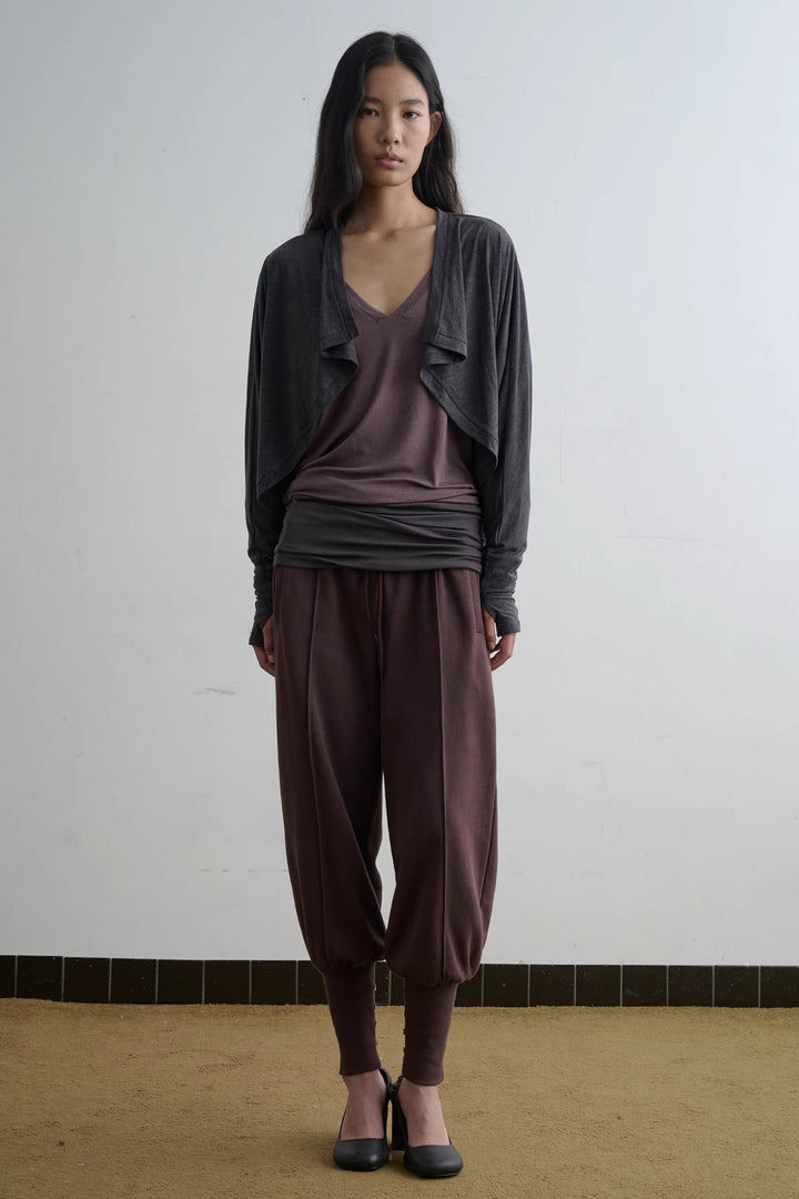 Dolman Sleeve Open Cardigan - Grey