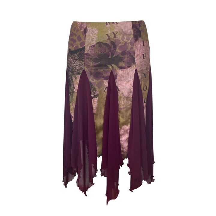 Asymmetric Fairy Print Skirt