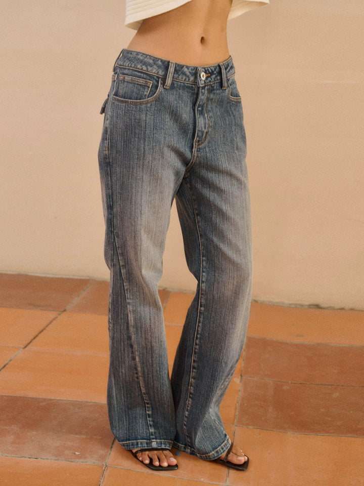 Twisted Seam Flared Jeans