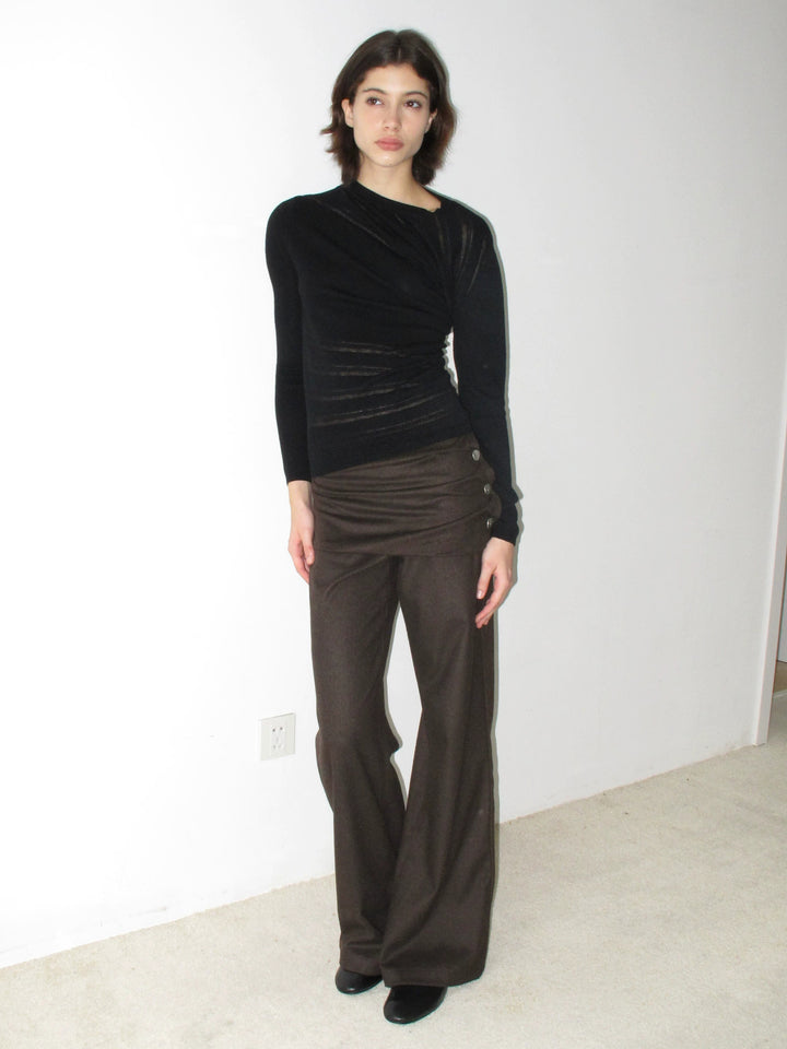Button Detail Skirt Trousers