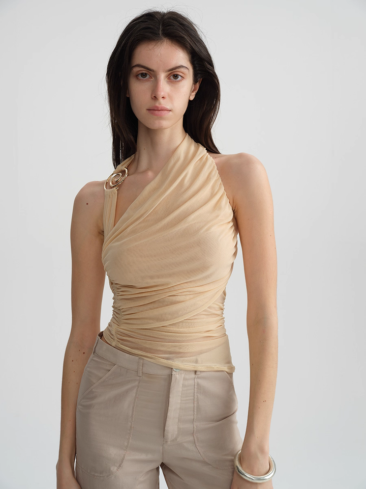 Ring Detail Halter Neck Top