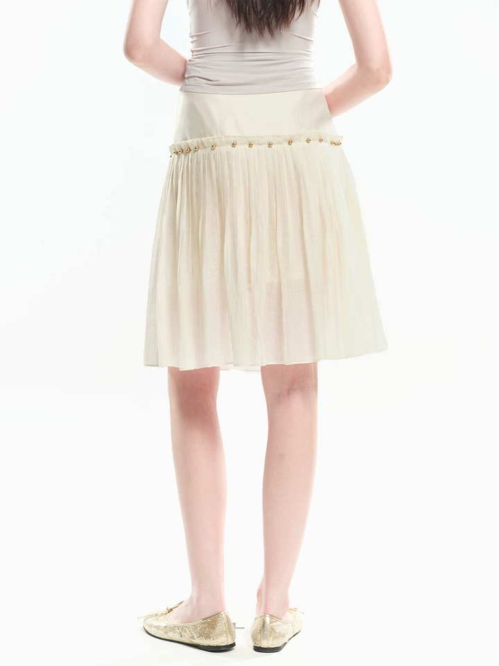 Drop Waist Pleated Skirt