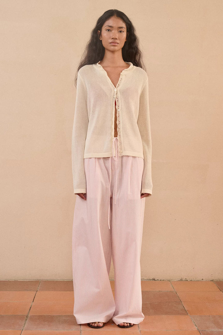Semi-Sheer Scalloped Cardigan