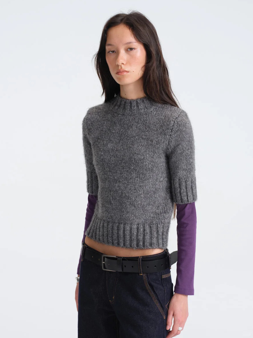 High Neck Cropped Sweater
