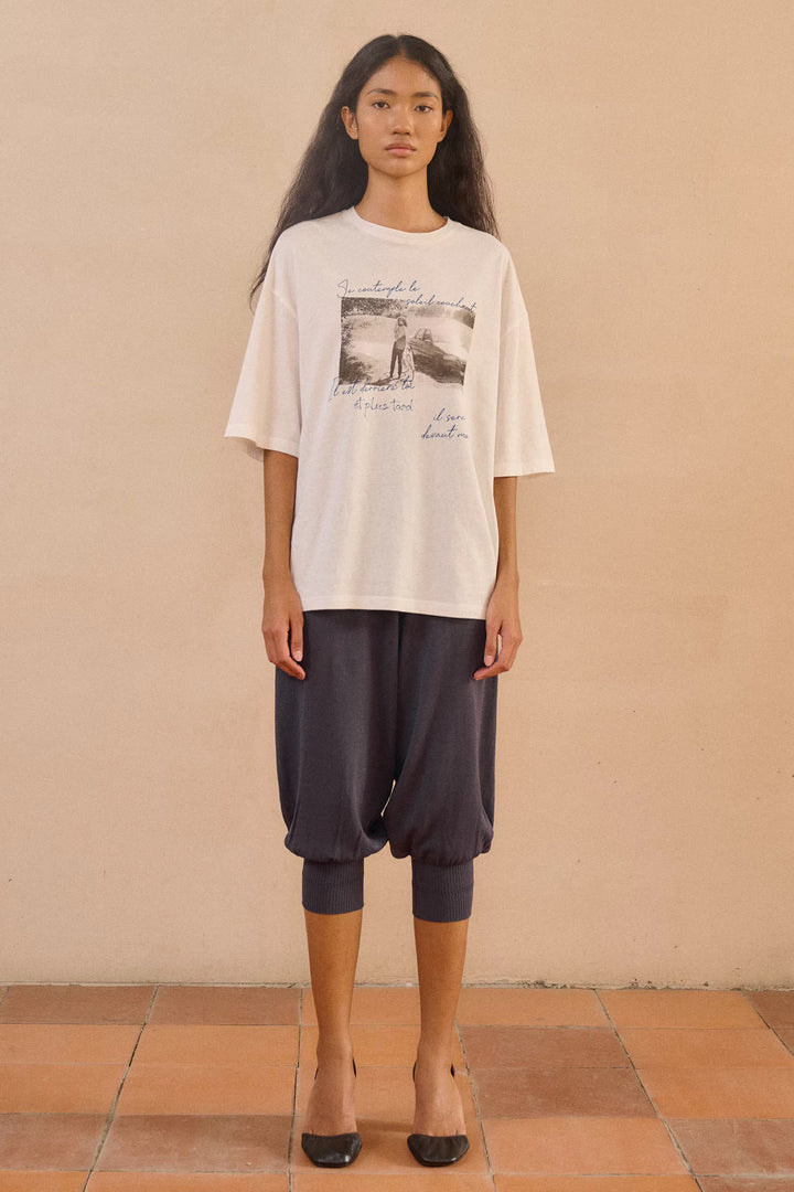 Foldover Knit Capri Trousers