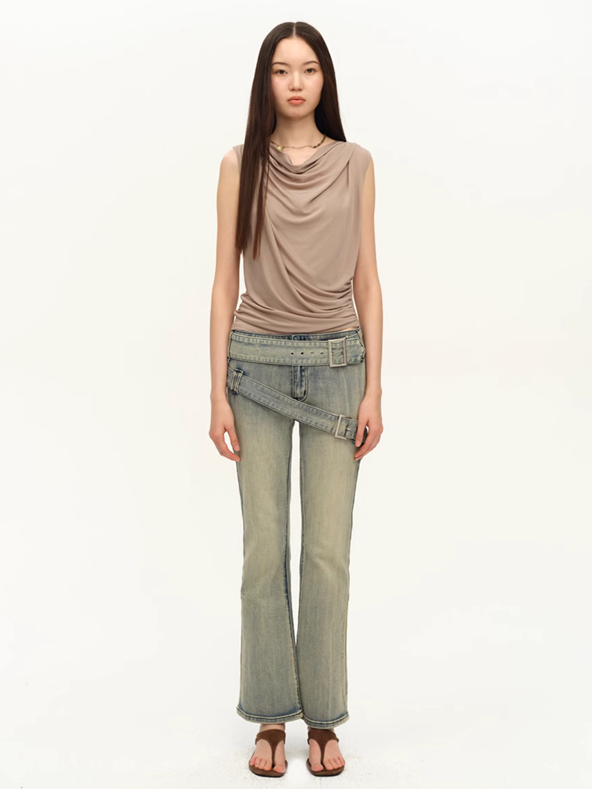 Draped Open Back Top