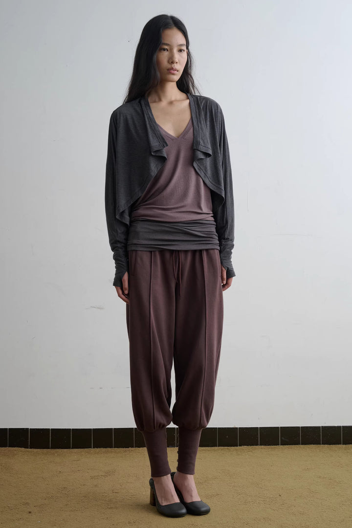 Dolman Sleeve Open Cardigan - Grey