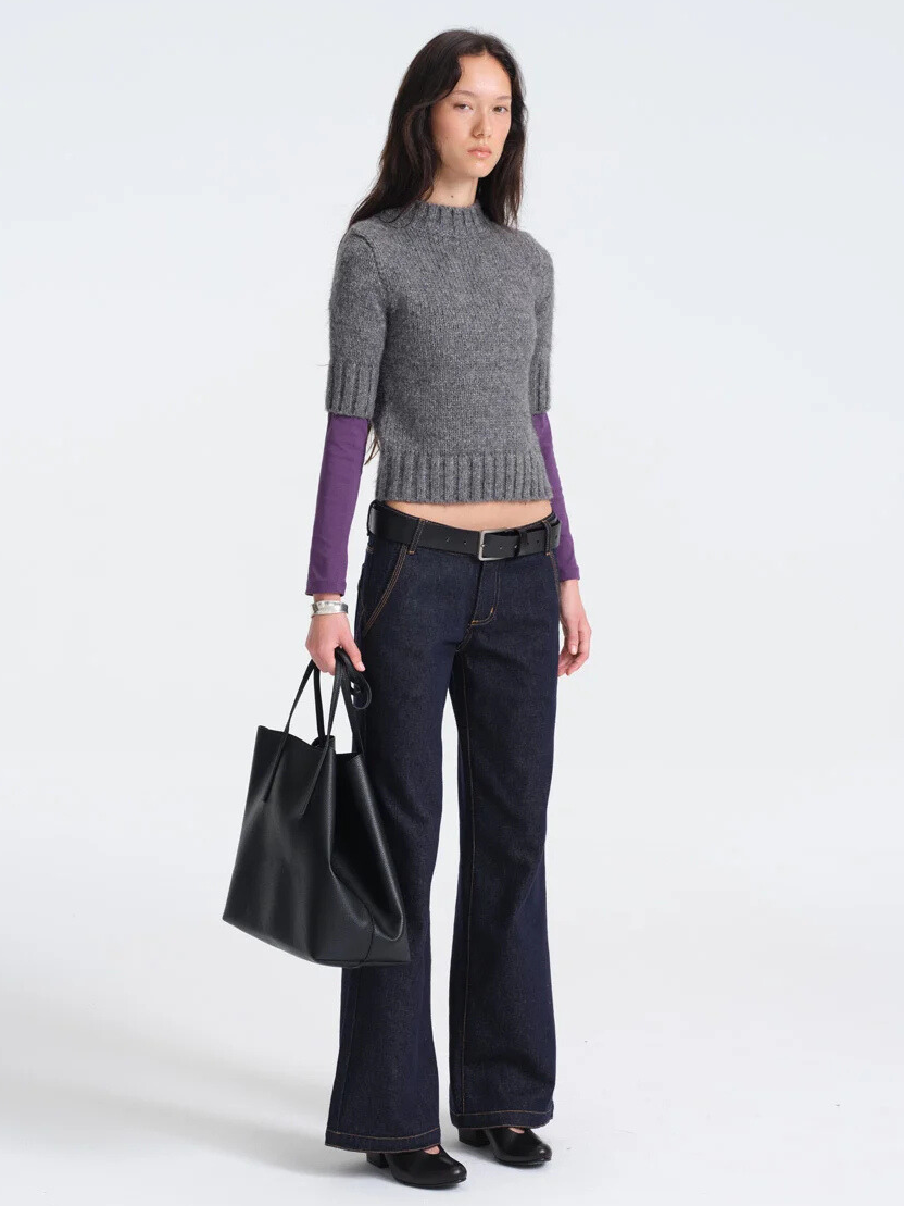 High Neck Cropped Sweater