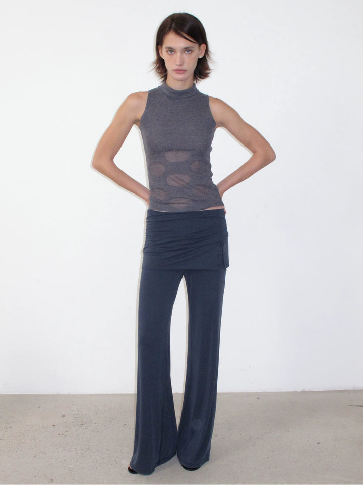 Button Detail Skirt Trousers