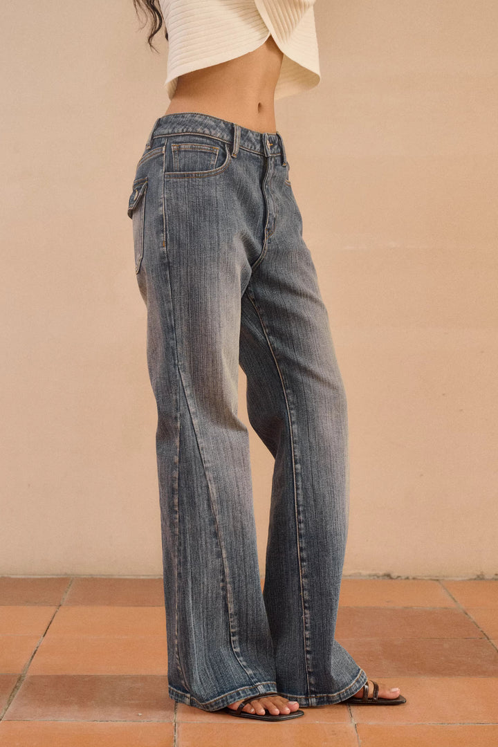 Twisted Seam Flared Jeans