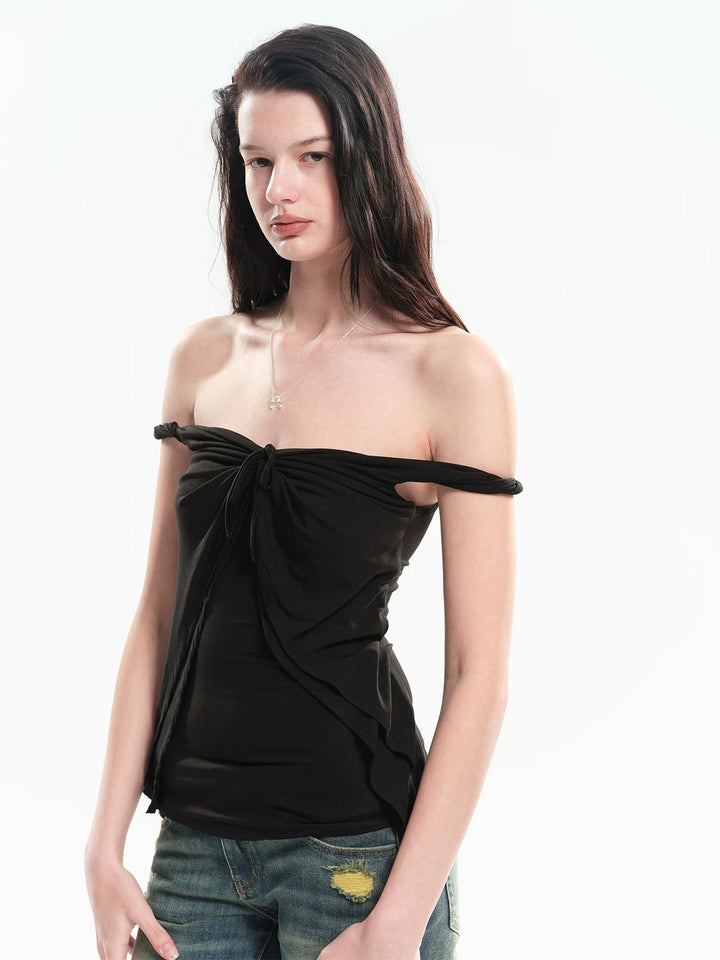 Self-Tie Off Shoulder Top