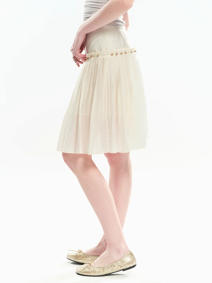 Drop Waist Pleated Skirt