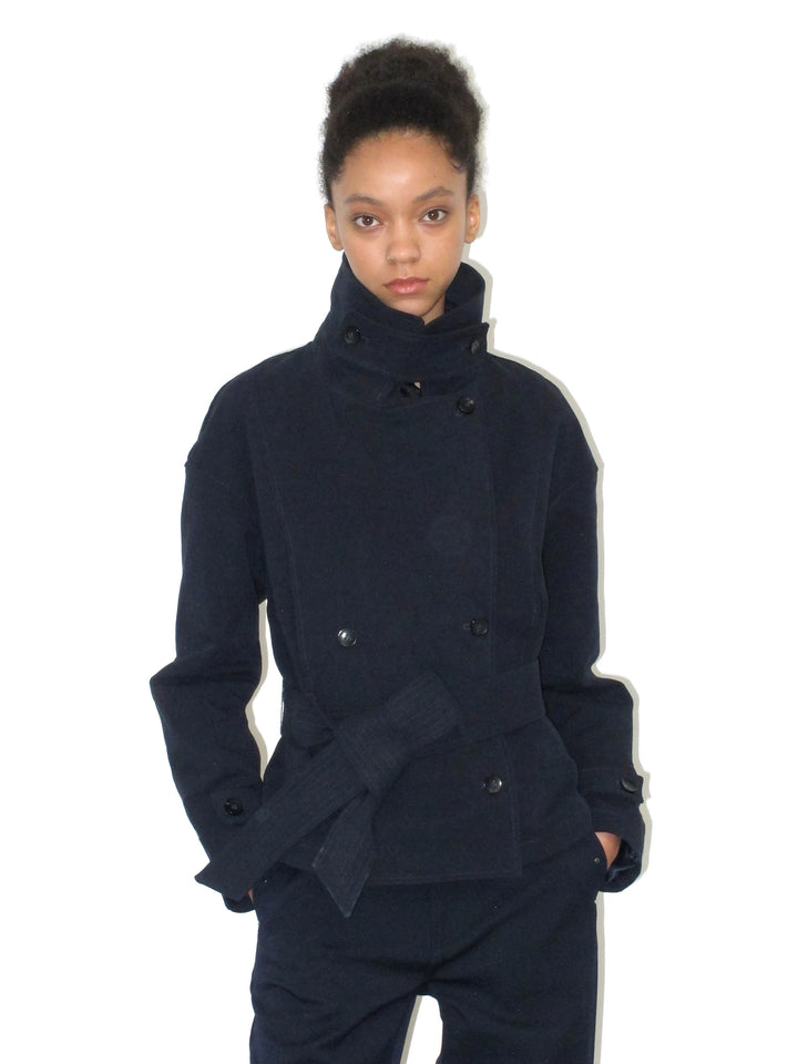 High Neck Short Trench Coat