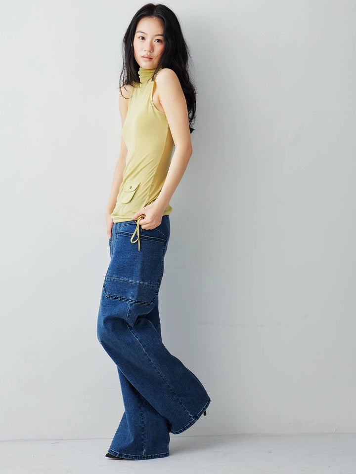 Pocket Detail Sleeveless Top