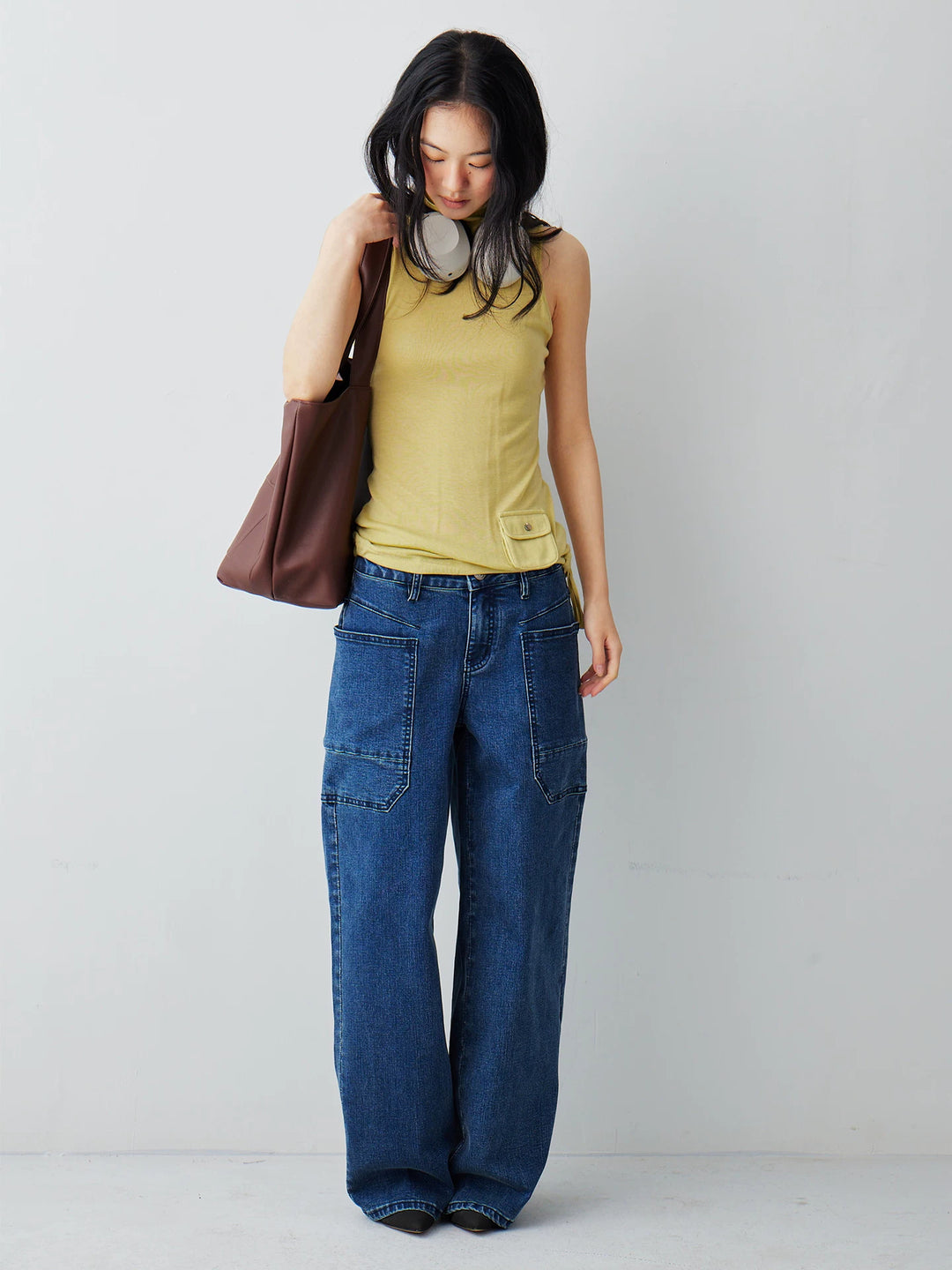 Pocket Detail Sleeveless Top