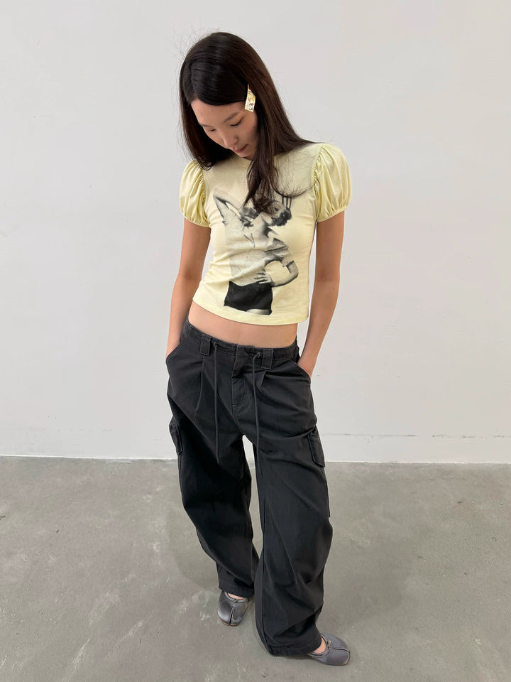 Cotton Drawstring Cargo Trousers