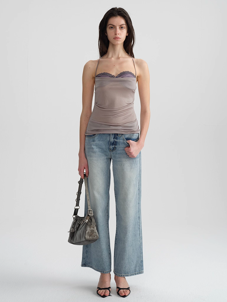 Bra Detail Halter Neck Top