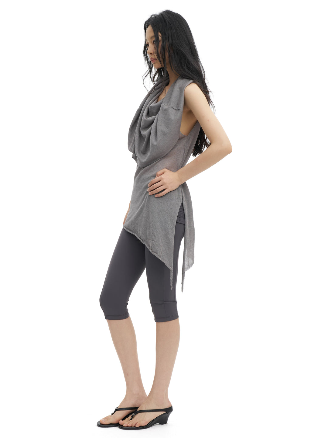 Draped Multi-Way Top - Grey